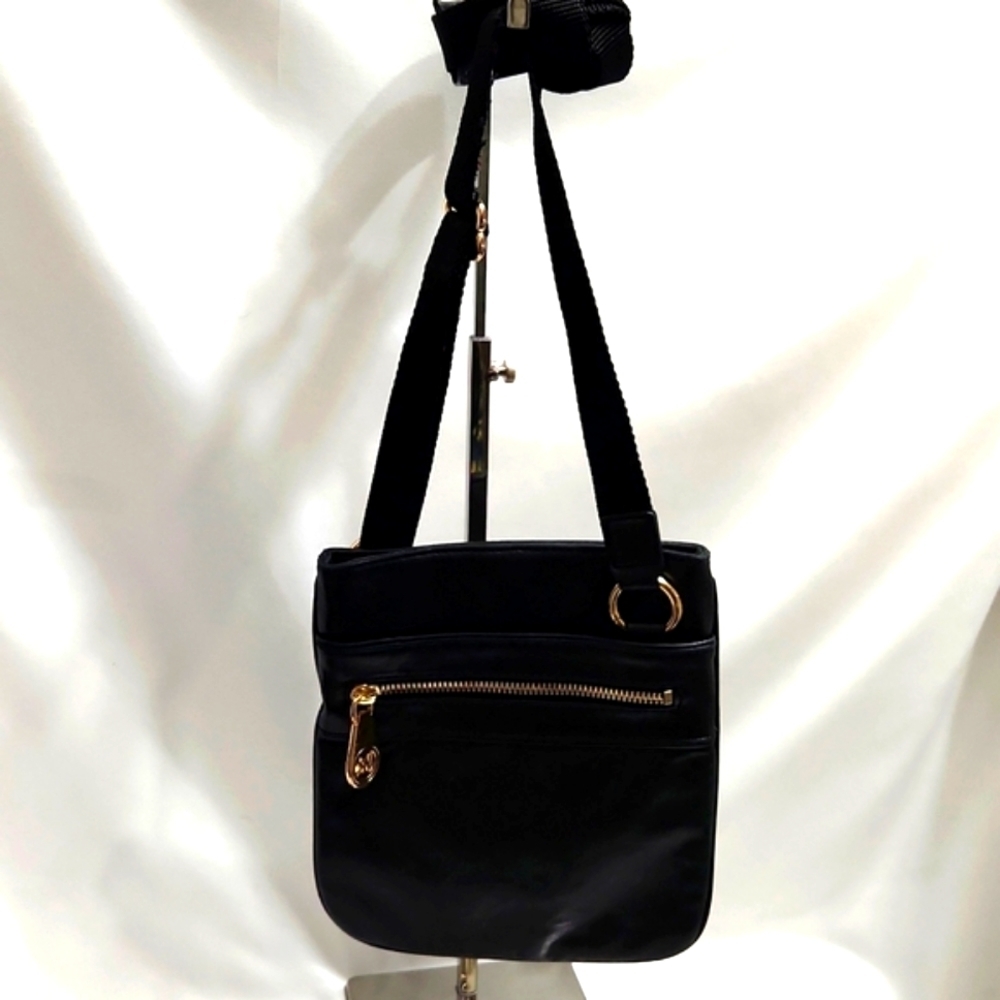 Michael Michael Kors Black Gold Slim Leather Casual Crossbody bag